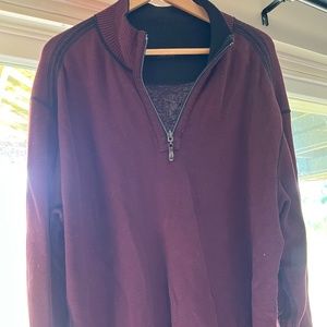 Tommy Bahama Reversible Burgundy Black Quarter Zip